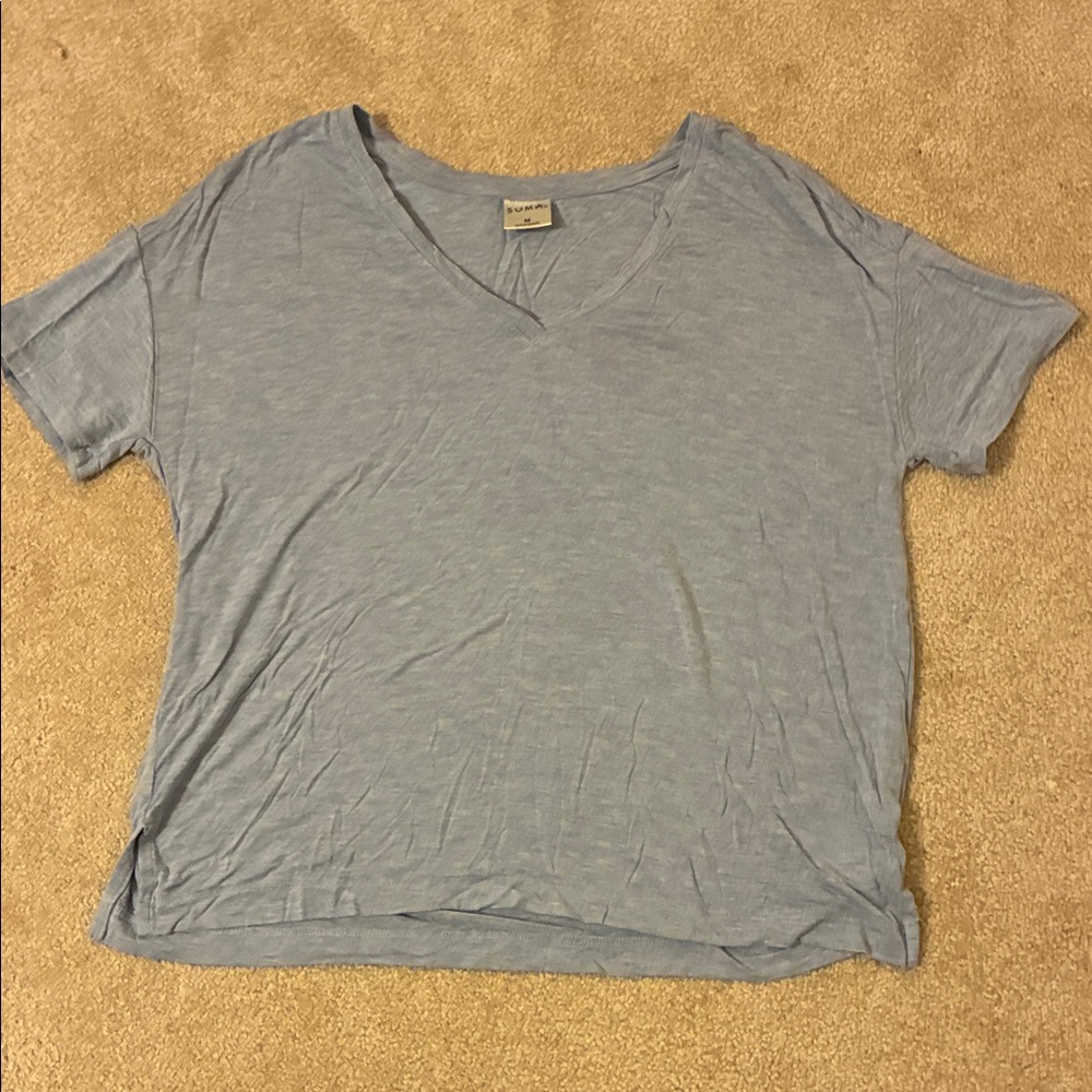 Soma Soft Heather Blue V-Neck Tee
